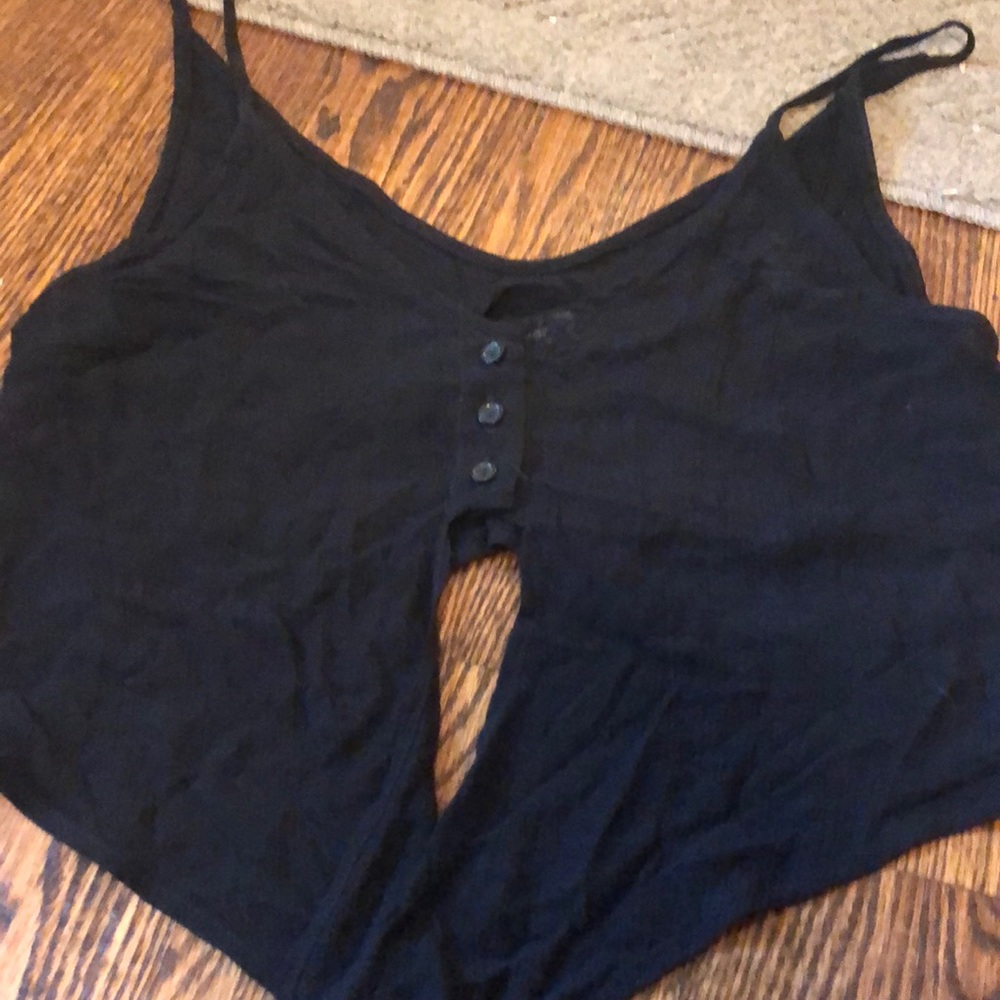 Black Blouse Crop Top